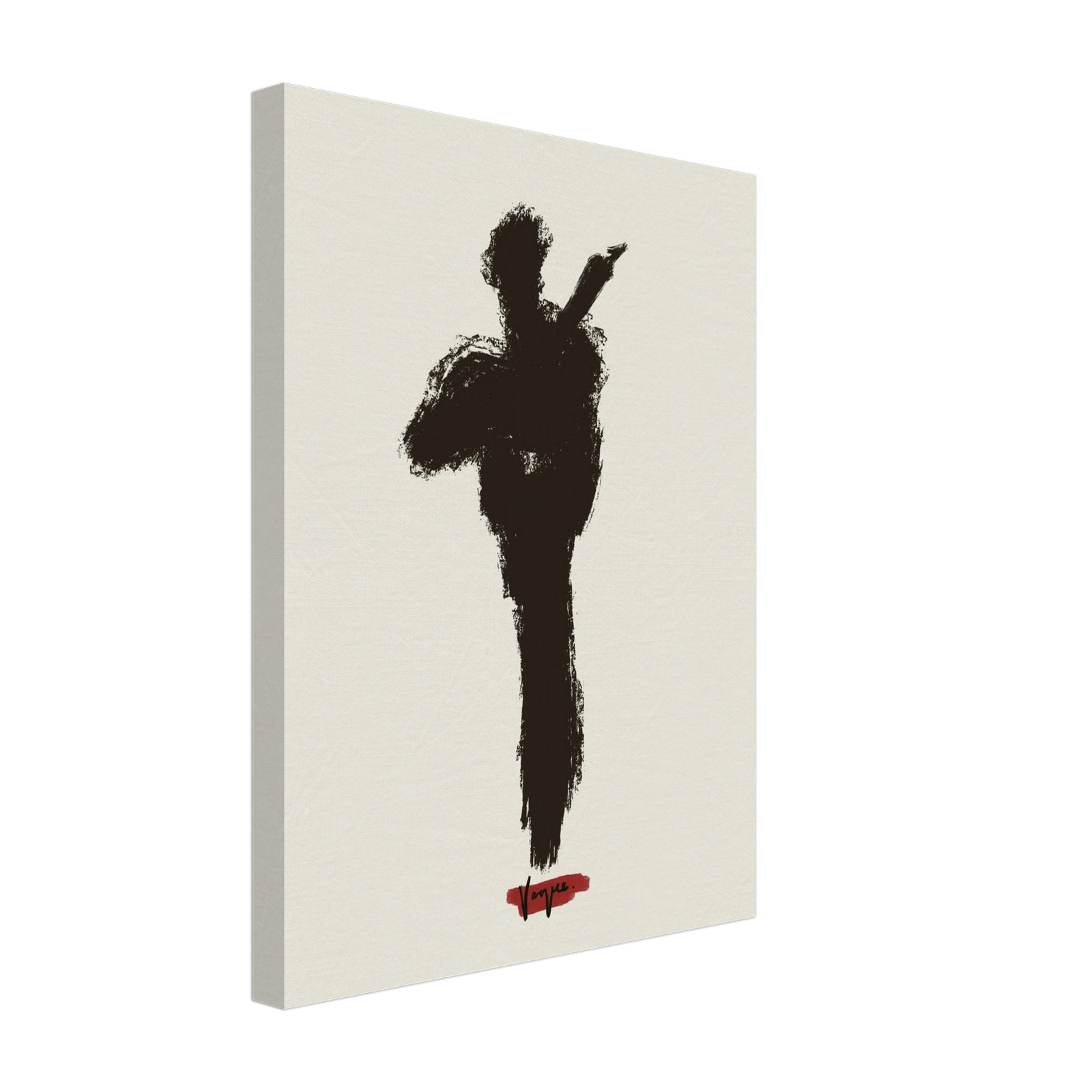 Violin silhouette wall art on unframed canvas