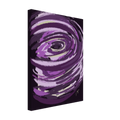 Purple abstract canvas with eye motif, no frame