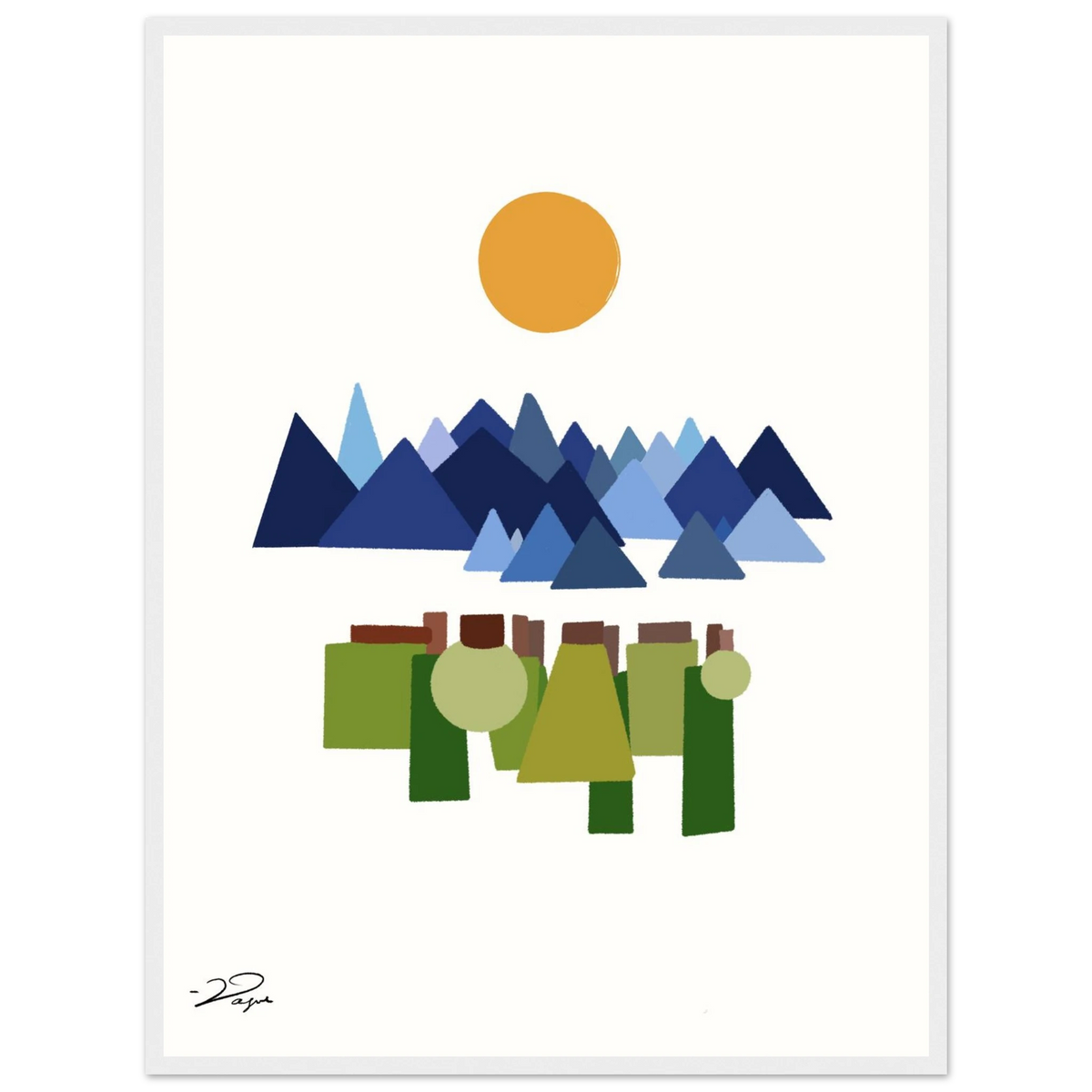 Corrupt Vol. 2 geometric landscape print in a white frame